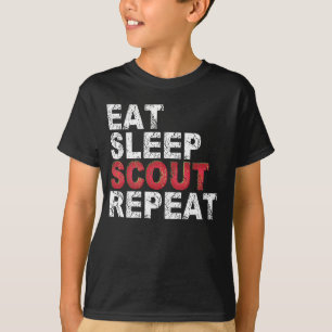 T-shirt Mangez Sleep Scout Répéter Funny Scouting Outdoor 