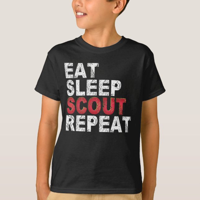 T-shirt Mangez Sleep Scout Répéter Funny Scouting Outdoor  (Devant)
