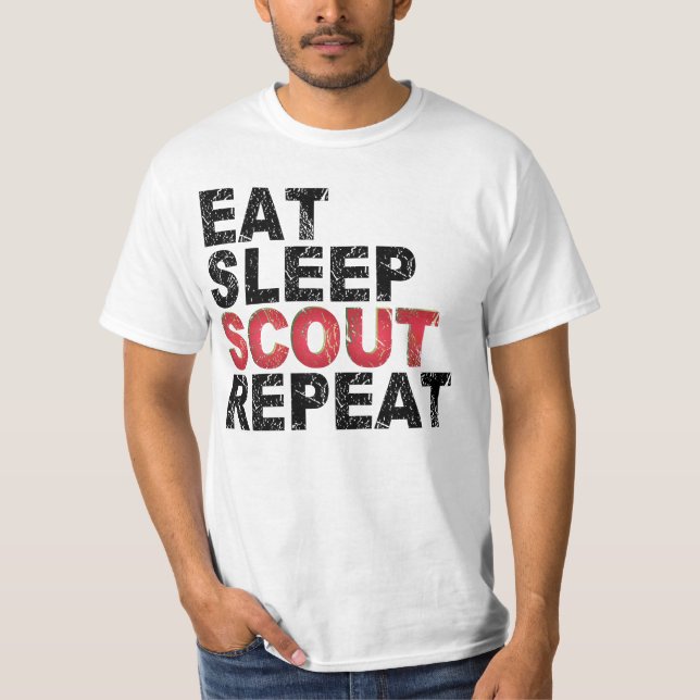 T-shirt Mangez Sleep Scout Répéter Funny Scouting Outdoor  (Devant)