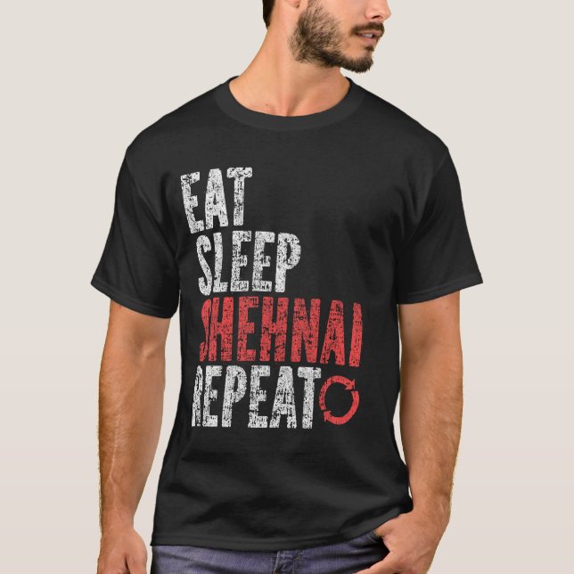 T-shirt Mangez Sleep Shehnai Répéter (Devant)