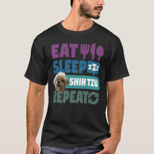 T-shirt Mangez Sleep Shih Tzu Répéter Chien