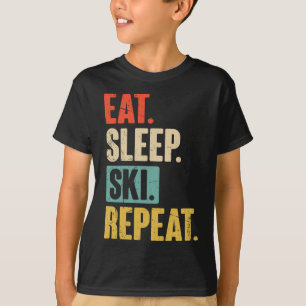 T-shirt Mangez Sleep Ski Repeat - Funny Retro Ski Vintage