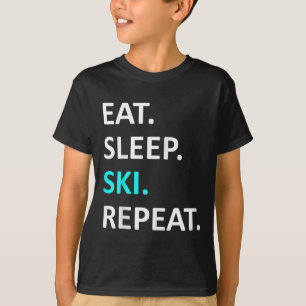 T-shirt Mangez Sleep Ski Répéter Funny Ski Humour amateur