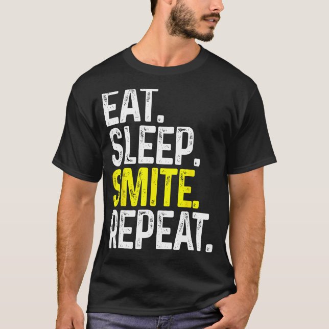 T-shirt Mangez Sleep Smite Répéter Funny Tabletop Jeu Role (Devant)