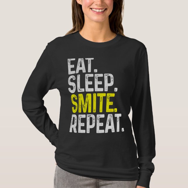 T-shirt Mangez Sleep Smite Répéter Funny Tabletop Jeu Role (Devant)