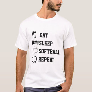 T-shirt Mangez Sleep Softball Repeat Sport