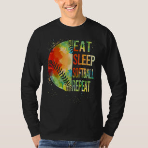 T-shirt Mangez Sleep Softball Répétez Catcher Pitcher Jeun