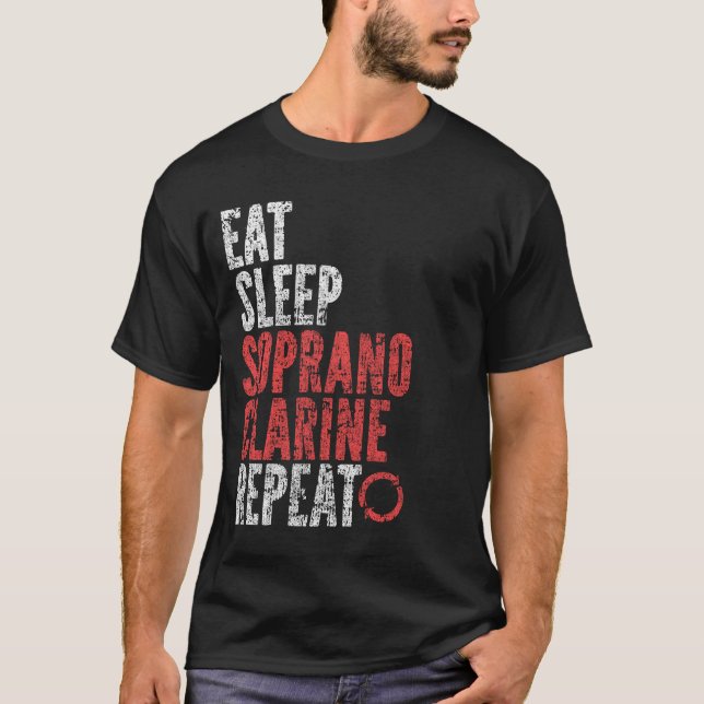 T-shirt Mangez Sleep Soprano clarine Répéter (Devant)