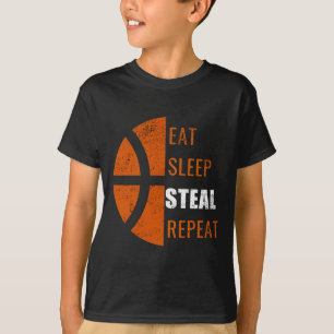 T-shirt Mangez Sleep Steal Abroger Fun Bysketbyll Homme Ki