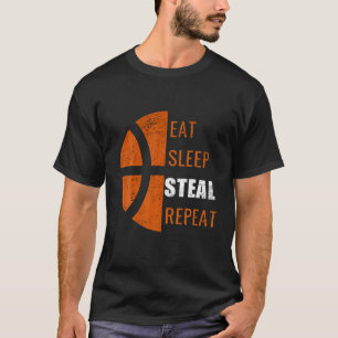 T-shirt Mangez Sleep Steal Abroger Funny Basketball Hommes