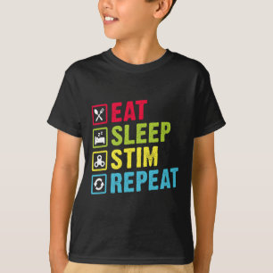 T-shirt Mangez Sleep Stim Répétez Sensibilisation sur l'au