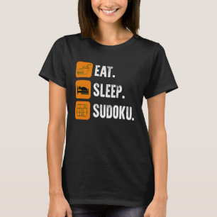 T-shirt Mangez Sleep Sudoku Répéter Numéro Place Jeu de pl