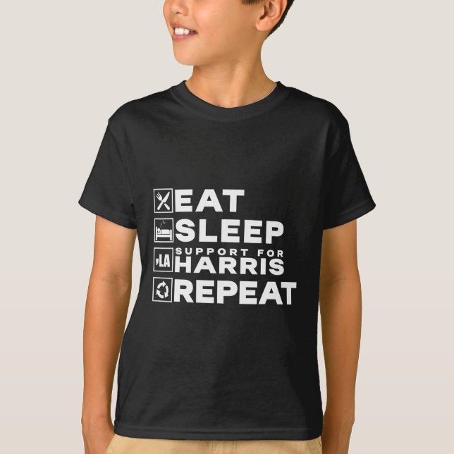 T-shirt Mangez Sleep Support Harris Repeat Kamala Harris 2 (Devant)