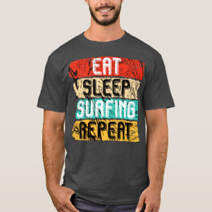 T-shirt Mangez Sleep Surfing Répéter Surfer Rétro