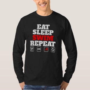 T-shirt Mangez Sleep Swim Répéter