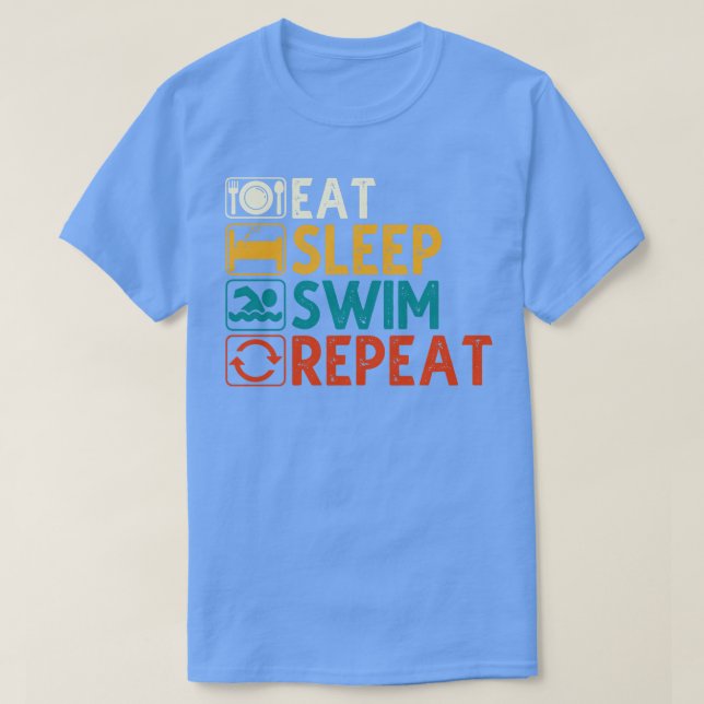 T-shirt Mangez Sleep Swim Répéter 2 (Design devant)