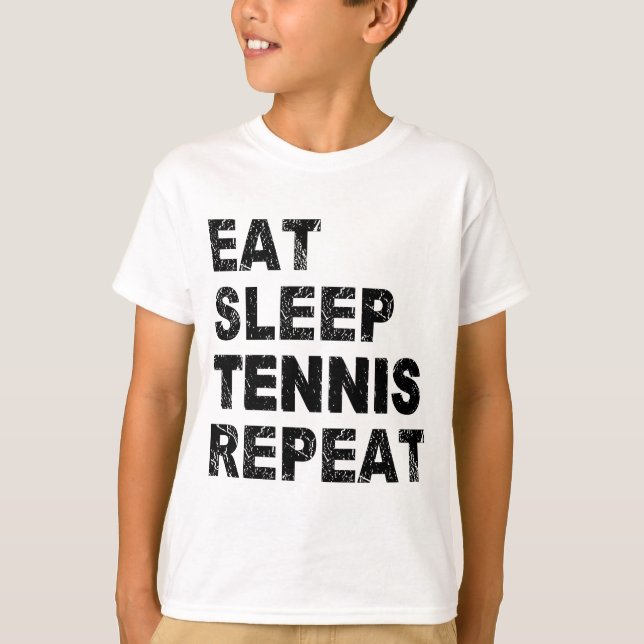 T-shirt Mangez Sleep Tennis Répéter (Devant)