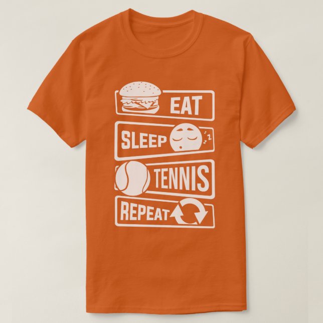 T-shirt Mangez Sleep Tennis Répétez Raquettes Ball Sports  (Design devant)