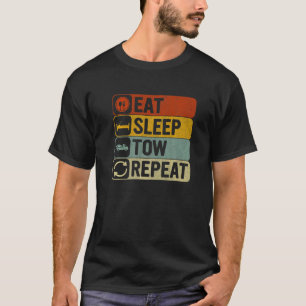 T-shirt Mangez Sleep Tow Répéter Retro 60s les années 70 r