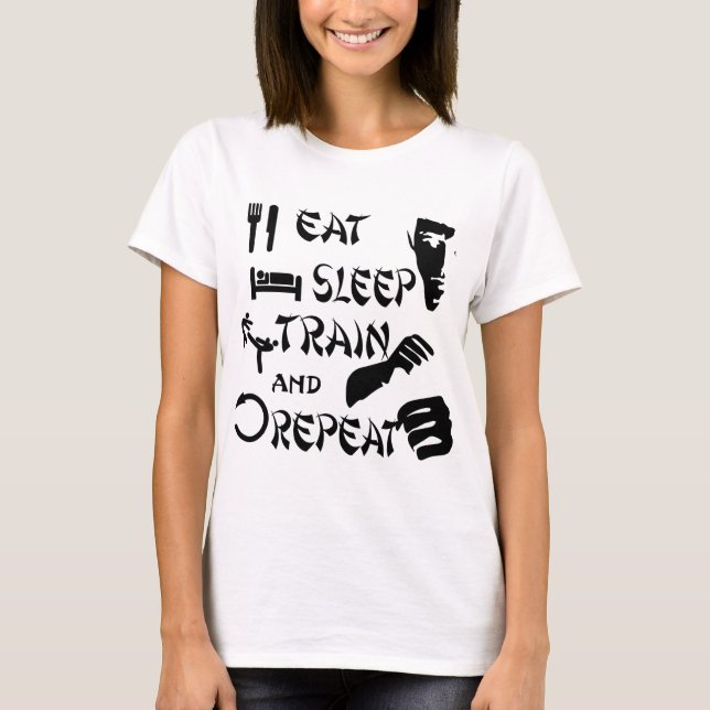 T-shirt Mangez Sleep Train Répéter MIXED MARTIAL ART Karat (Devant)
