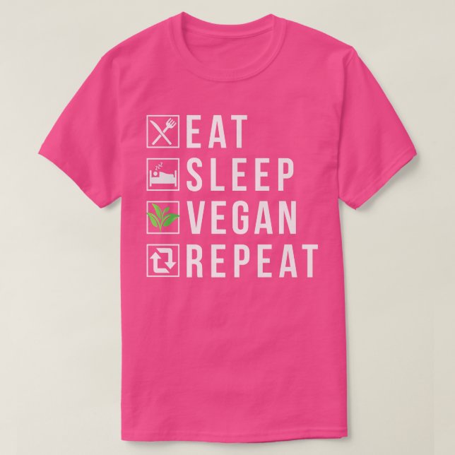 T-shirt Mangez Sleep Vegan Répéter Funny Végétarien Lifest (Design devant)