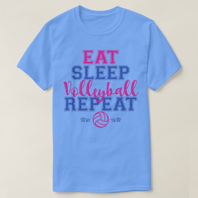 T-shirt Mangez Sleep Volleyball Répéter Love Sports Team M (Design devant)