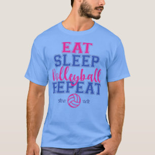 T-shirt Mangez Sleep Volleyball Répéter Love Sports Team M