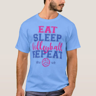 T-shirt Mangez Sleep Volleyball Répéter Love Sports Team M