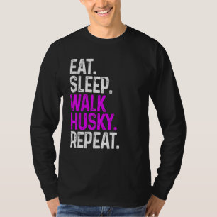 T-shirt Mangez Sleep Walk Husky Répéter Funny Chien Marche