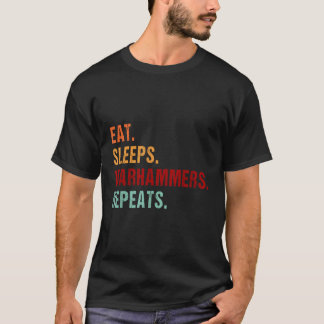T-shirt Mangez Sleep Warhammers Répéter Funny Gamer Jeu Vi
