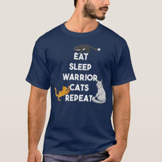T-shirt Mangez Sleep Warrior Chats Répétez Funny Amoureux