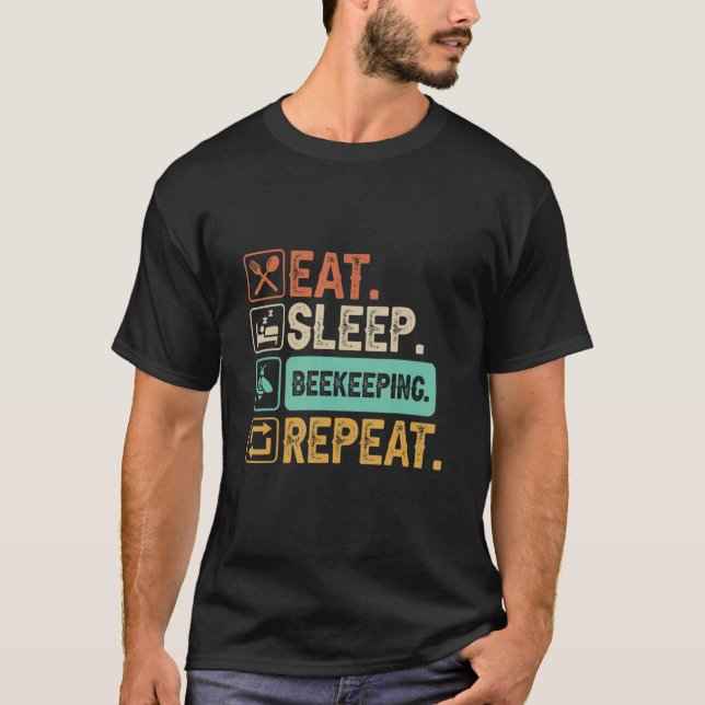 T-shirt Mangez Sommeil Apiculture Répéter apiculture (Devant)
