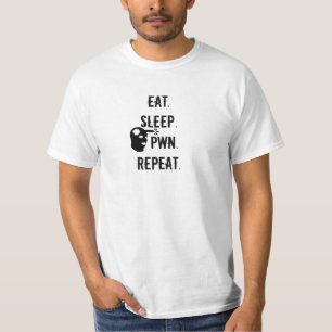 T-shirt Mangez. Sommeil. Pwn. Répétition