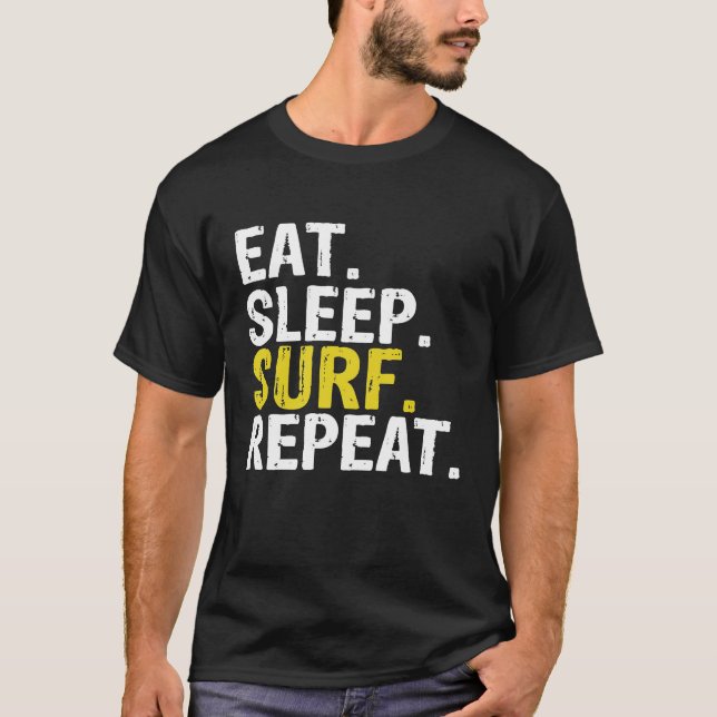 T-shirt Mangez Surf de sommeil Répéter surf cadeau Premium (Devant)