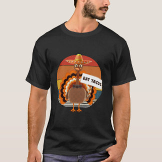 T-shirt Mangez Tacos Pas Turquie Drôle Style Rétro Vintage