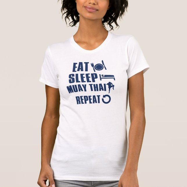 T-shirt Mangez thaïlandais muay de sommeil (Devant)