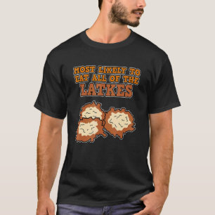 T-shirt Mangez tous les Latkes juif Hanoukka juif Dîner de