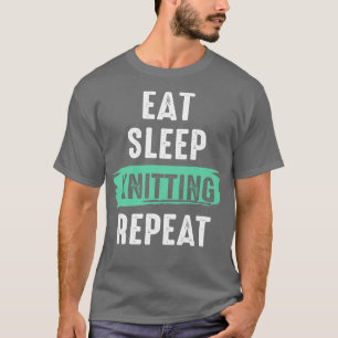 T-shirt Mangez Tricot de sommeil Répéter Crochet Citation