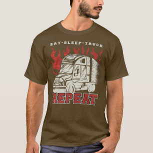 T-shirt Mangez un camion de sommeil Répéter semi-conducteu
