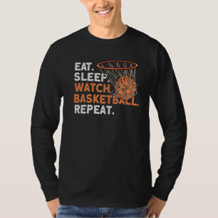 T-shirt Mangez Veille de sommeil Basketball Répéter Basket