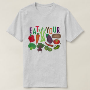 T-shirt Mangez vos légumes Carottes Tomates Brocoli Poivre
