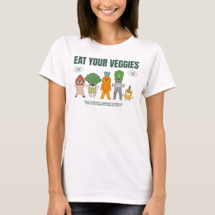 T-shirt Mangez Vos Légumes Chat Drôle
