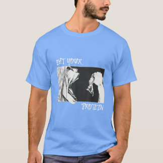 T-shirt Mangez vos protéines drôle fitness gym attaque Oni