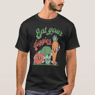T-shirt Mangez votre Légume Retro 90s Style Vegan Vegetabl