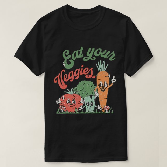 T-shirt Mangez votre Légume Retro 90s Style Vegetable Funn (Design devant)