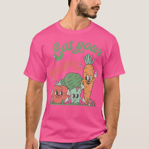T-shirt Mangez votre Légume Retro 90s Style Vegetable Funn