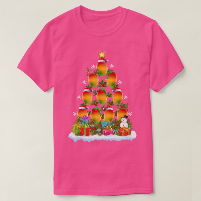 T-shirt Mango Fruit Xmas Arbre Éclairage Père Noël Mango N (Design devant)