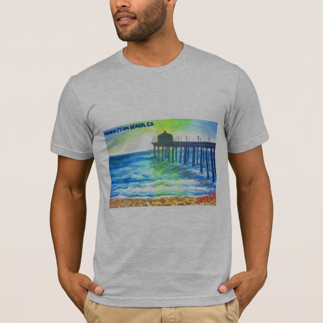 T-shirt Manhattan Beach Pier Pression (Devant)