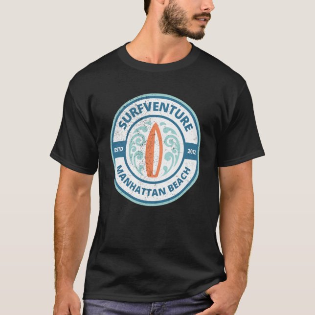 T-shirt Manhattan Beach Surf Surfboard Surf (Devant)