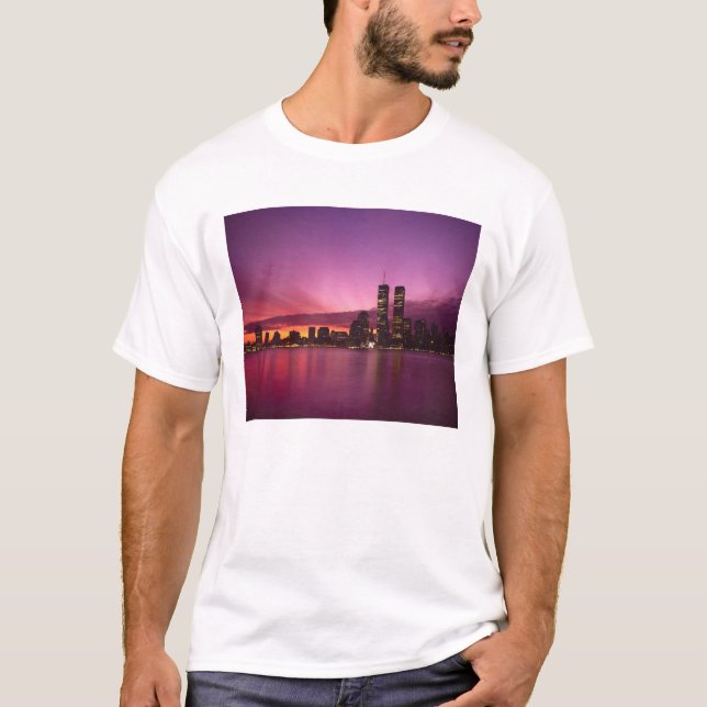 T-shirt Manhattan Skyline et Hudson River, New York, (Devant)